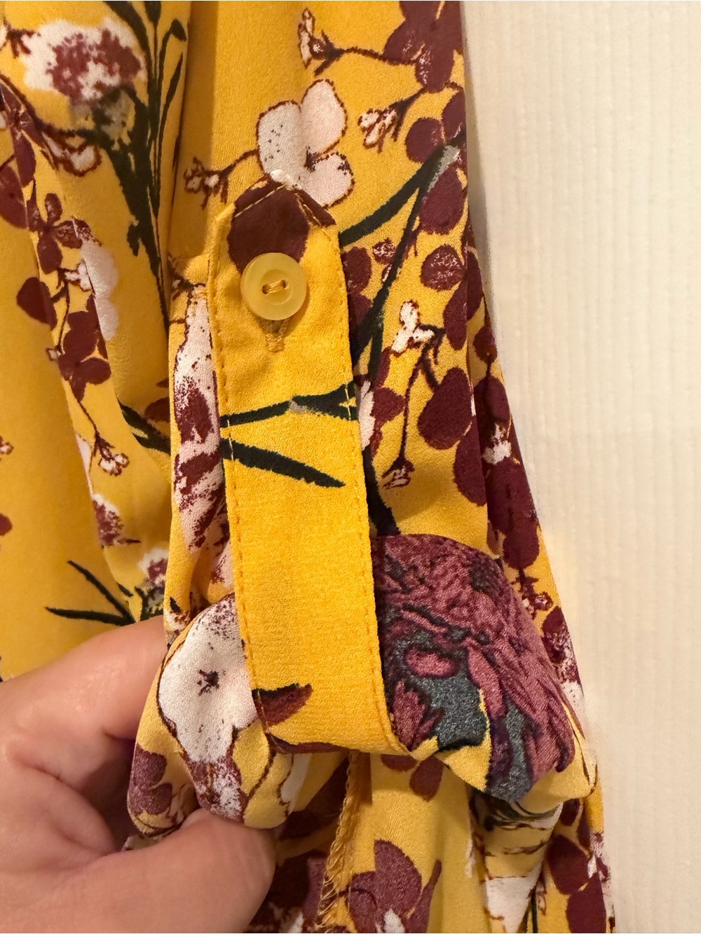 Women’s Yellow Floral Lace-Up V-Neck Tunic Size XXL - Picture 4 of 9